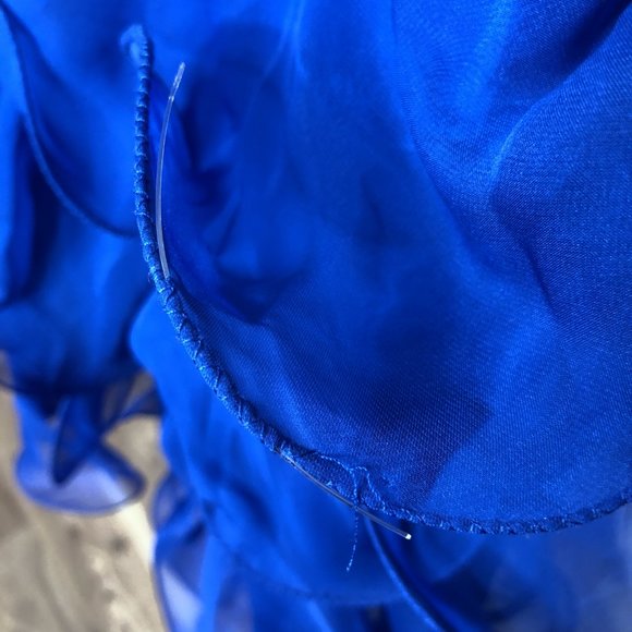 Girl’s Ruched Strapless Royal Blue Gown, May Queen Couture - Picture 9 of 9